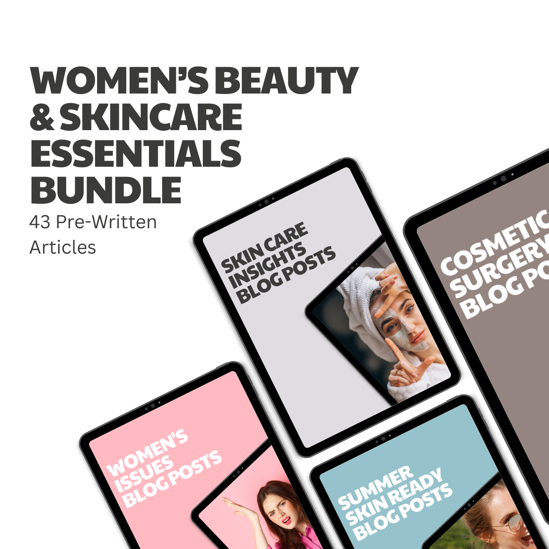 Women’s Beauty & Skincare Essentials Bundle – 43 Pre-Written Articles